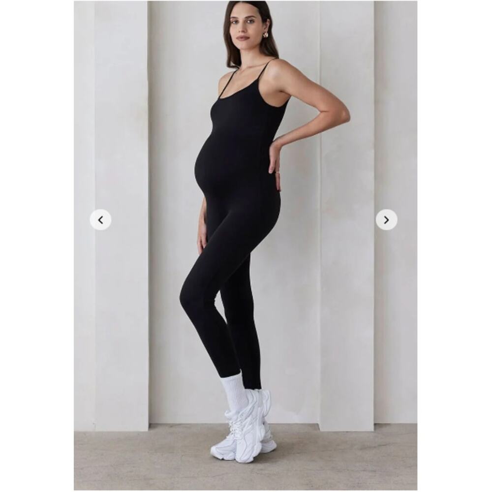 Maternity Black Slim-Strap Jumpsuit